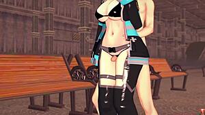 I... uh, fiery servicing unleashes hot stream when smokin cosplayer takes control