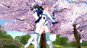 Garie tâmân and maria cadenzavna eve and micha jawkân intense futanari sex in symphogear hentai