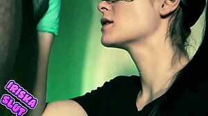 Masked Russian Girl Takes Cum in Her Mouth