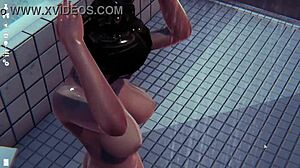 I can't get enough of this big tits shower scene in the porn in 3d hentai anime game.