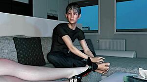 3D Asian Whore Cheats with Big Cock, Squirting Heavily in Outfit and Anal Scene