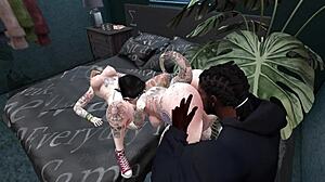 Black Man in Second Life Bangs Two White Women in 3some