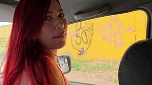 Delicious Colombian milf gets rough doggystyle fucking in car for orgasm