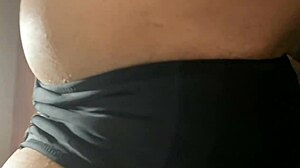 Amateur model teases in black panties, fetish panty dreams with teasing actions