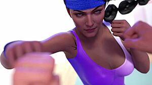 Busty Gym Girl in 3D Cartoon Teases with Huge Ass