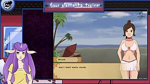 avatar the last airbender four elements trainer part 35 in hentai cartoon anime game