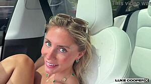 Incredible! Bonnie Blue fucks hard in a self-driving Tesla with huge hentai-inspired pov action!