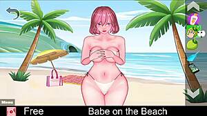 Detailed Scene Of Babe Relaxing On The Beach In Anime Game