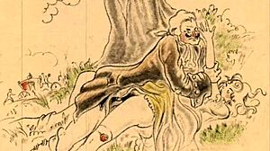 Vintage Erotic Cartoon Illustration