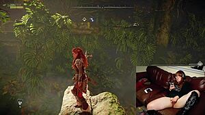 the gamer slut forgets her cam is on while using dildo