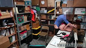 german cop catches petite teen stealing in office