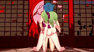 Kuki Shinobu And Candace With Xingqiu In Intense Scene - Genshin Impact Hentai