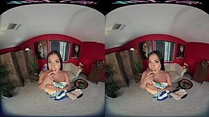 Sexy Colombian babe fucks her ass with toy in VR