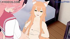 Saber and Suzuka Gozen fuck Astolfo intensely in Fate Grand Order hentai.