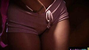 Busty lesbian gets oral pleasure while queening her partner.