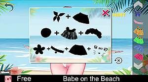 Detailed Scene Of Babe Relaxing On The Beach In Anime Game