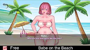 Detailed Scene Of Babe Relaxing On The Beach In Anime Game