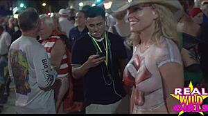 street slut flashes nude at wild fantasy fest party