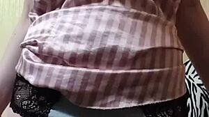 elza kom sniffs panties and fucks pussy in pants fetish style