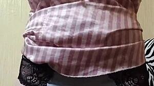 elza kom sniffs panties and fucks pussy in pants fetish style