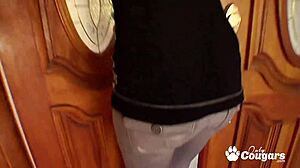 Jaclyn Fox gets her pussy filled by random dick! Rough choking and deepthroat action!