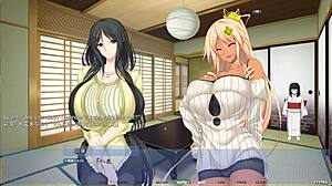 Akumeru Family Harem Route - Step-Mother and Step-Daughter Blowjob Action