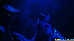 watch these german leather guys go rough in a bareback threesome