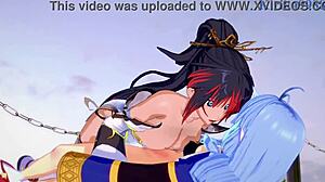 amari aquamarine and kaguya nanbu and suzuka-hime intense lesbian play and futanari sex - super robot wars x endless frontier hentai