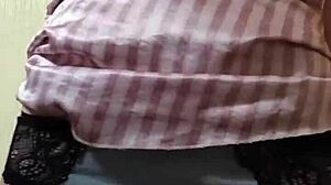 elza kom sniffs panties and fucks pussy in pants fetish style