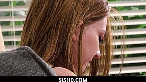 Stepsister alex jane cant get enough of stepbrothers cock after tasting it in deepthroat and handjob.