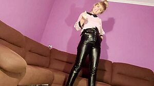 Femdom Forces Loser To Eat Cum