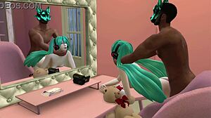 miku gets fucked by a black guy in this hentai scene, it's wild