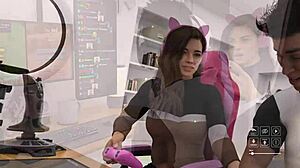 Slut with Big Nipples Watched in Hentai Gameplay