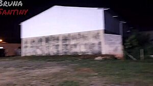 Bruna performs blowjob on monster cock in club parking lot