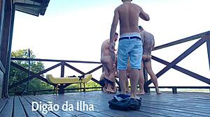 Fucking Curvy Fat Asses Outdoor on Balcony