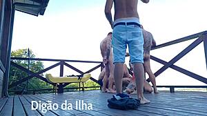 Fucking Curvy Fat Asses Outdoor on Balcony