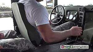 horny soldiers feel intense pleasure at the lake.