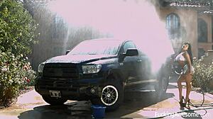 Man, car wash turns into epic titty fuck! 😍