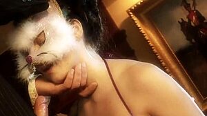 Masked Slave Delivers Epic Blowjob and Doggy Style to Her Master