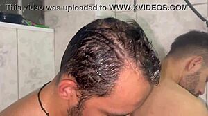 Barbudo's Bathroom Turns Into Rough Gay Big Cock Action Scene