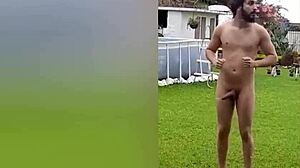 My neighbor filmed me naked at farm so i took her inside an' smashed her tight pussy full of cum