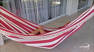 Woke up horny, rubbed my clit and soaked panties with hitachi 😈