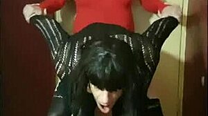 Crossdresser Explores Intense Ass-to-Mouth Action