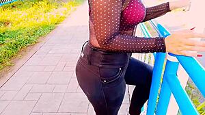 Horny latina bent over for monster cock in park 😈