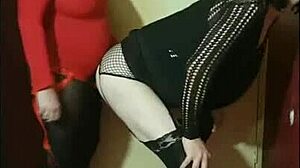 Crossdresser Explores Intense Ass-to-Mouth Action