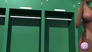 wow, teen cheerleader rides quarterback’s cock in locker room!