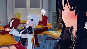 Koneko and Xenovia dive into hot lesbian action in this HS DxD NTR madness.