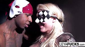 Hot big titty blonde in griddy interracial anal scene?