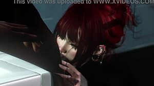 White Slut Bent Over in Outdoor Doggystyle Deepthroat Close-Up in Secondlife Hentai