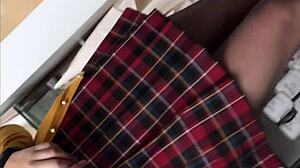 Upskirt Voyeur Captures Outdoor Skirt Flash